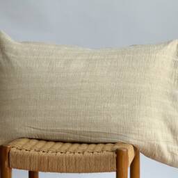 striped Neutral Linen Pillow Case Farmhouse Boho Decor - thumbnail 3