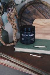 Oriental Bamboo Soy Wax Candle in Amber Glass Jar