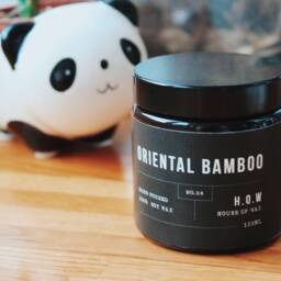 Oriental Bamboo Soy Wax Candle in Amber Glass Jar - thumbnail 3