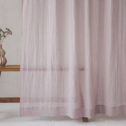 Light Lilac Linen Sheer Curtain, Soft Window Panel For Gentle Light, Handmade Minimalist Drapes Bedroom, Living Room, Kitchen Decor - thumbnail 2