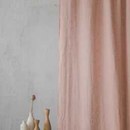 Light Lilac Linen Sheer Curtain, Soft Window Panel For Gentle Light, Handmade Minimalist Drapes Bedroom, Living Room, Kitchen Decor - thumbnail 4