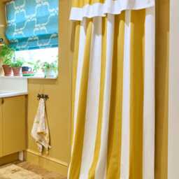 Handmade Ochre Stripe Cotton Curtain - Custom Size Flop Over Panel - thumbnail 3