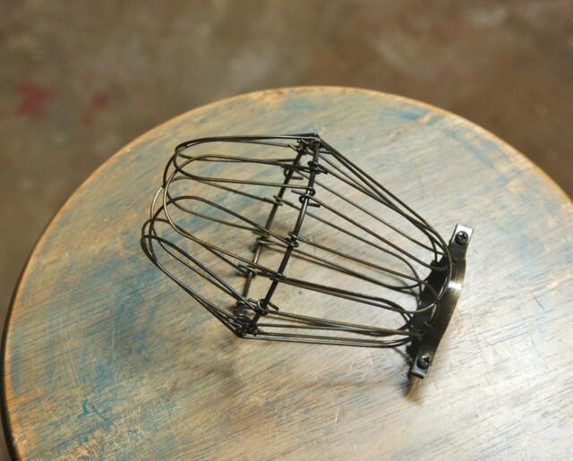 Antique Brass Wire Bulb Cage, Clamp On Lamp Guard, For Vintage Trouble Lights - Quality Supplies Your Handmade Lighting, Lamps, Pendants - image 1