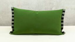 Cushion Made Of Softshell, Olive Green Or Wool Fabric in Petrol