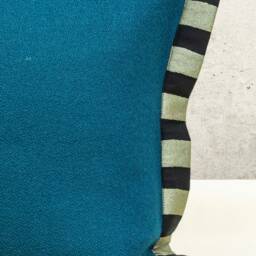 Cushion Made Of Softshell, Olive Green Or Wool Fabric in Petrol - thumbnail 4