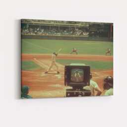 Retro Baseball Match Television Broadcast Sports Photography Canvas Wall Art Print Decor Picture Ready To Hang - thumbnail 4
