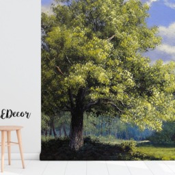Oil Paintings Landscape Trees Wall Mural, Peel & Stick, Painting, Removable Wallpaper, Self Adhesive, Covering, Forest #22 - thumbnail 2