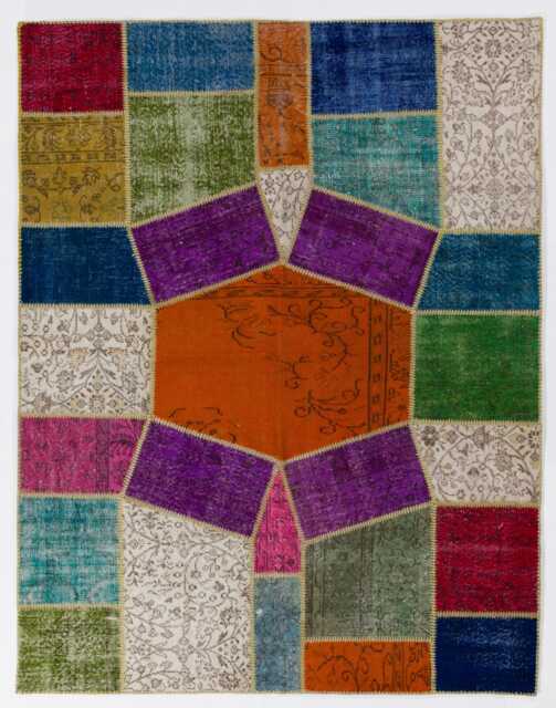 Multicolor Handmade Turkish Patchwork Rug - image 1