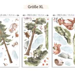 Woodland Animal Wall Stickers, Decals For Children's Rooms, Stickers Baby Room Decor Dl858 - thumbnail 3