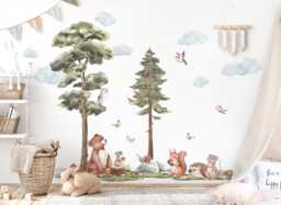 Woodland Animal Wall Stickers, Decals For Children's Rooms, Stickers Baby Room Decor Dl858 - thumbnail 1