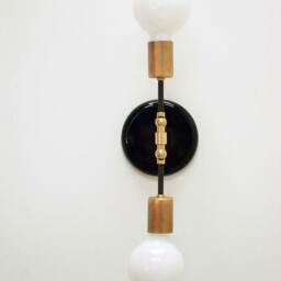 Modern Double Wall Brass Sconce Lamp Light Fixture Bedroom Vanity Black Gold Mid - thumbnail 2