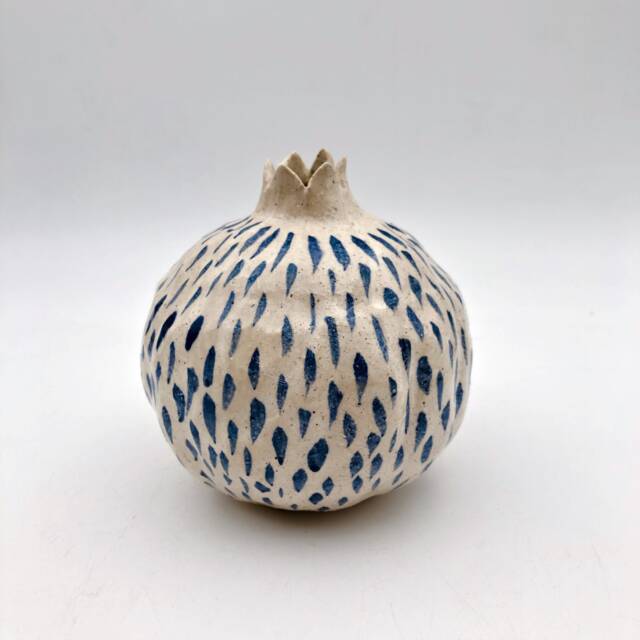 Ceramic Pomegranate, Jewish Art, Judaica Gift, Home Rosh Hashana Passover Shabbat Table, Symbolic Art - image 1