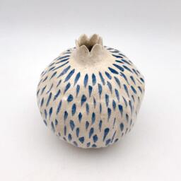 Ceramic Pomegranate, Jewish Art, Judaica Gift, Home Rosh Hashana Passover Shabbat Table, Symbolic Art - thumbnail 3