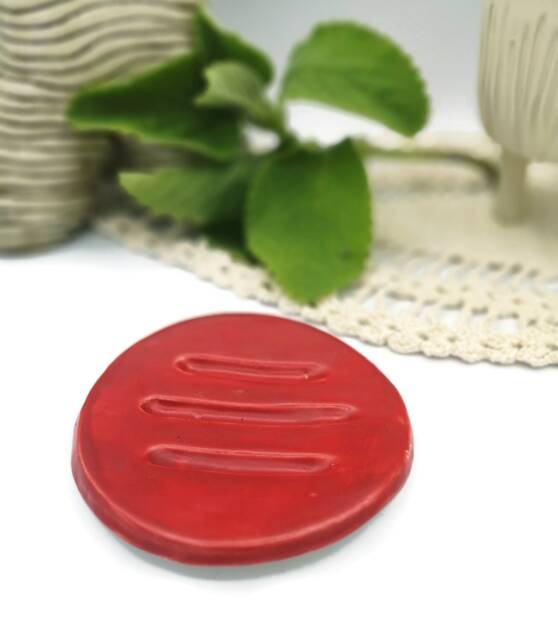 Handmade Ceramic Soap Dish With Drain - Rustic Bathroom Saver - image 1