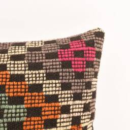 Vintage Kilim Pillow Cover Handwoven Turkish Wool Cushion - 16x16 - thumbnail 2