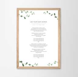 Use Your Own Words Personalised Poem Print Anniversary Gift Framing Floral Wall Decor Handmade Custom Made Wedding Remembrance - thumbnail 1