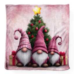 Pink Christmas Gonks - Fleece Blanket 150cm X - thumbnail 2