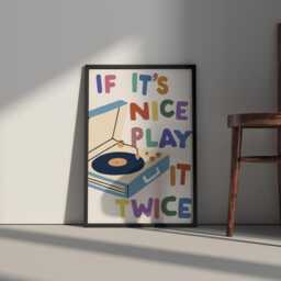 If It's Nice, Play It Twice Music Room Print - Retro Vinyl Record Wall Art - thumbnail 2