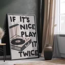 If It's Nice, Play It Twice Music Room Print - Retro Vinyl Record Wall Art - thumbnail 1