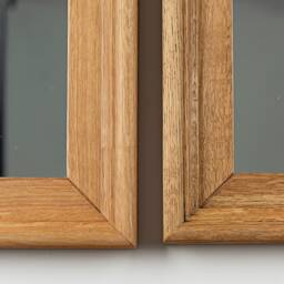 Handcrafted Oak Wall Mirror Modern Solid Wood Frame, Vertical/Horizontal - thumbnail 2