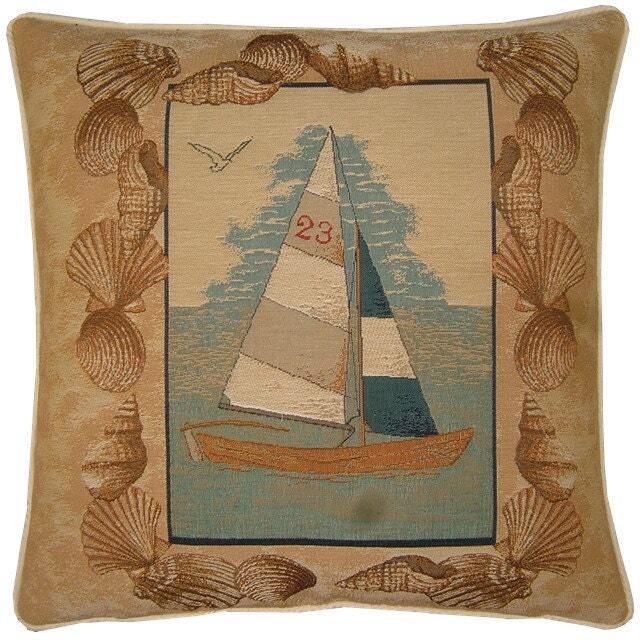 Sailing Yacht 23 Seaside Tapestry Cushion Cover Sham - image 1