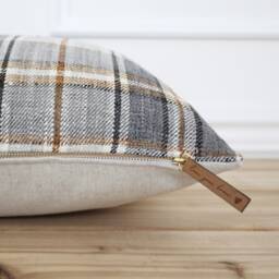 Gray Plaid Pillow Cover Throw Decorative Fall Farmhouse 20 X 16 26 -- Autumn - thumbnail 2