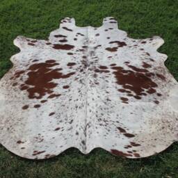 New Large Brown & White Cowhide Rug Brazilian Cow Hide Area 5 X 6 - thumbnail 3