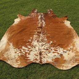 New Large Brown & White Cowhide Rug Brazilian Cow Hide Area 5 X 6 - thumbnail 4