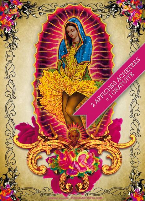 La Guadalupe Marilyn - The Mexican Virgin With The Monroe Pose Hyper Flowery Kitsh Humor Dress Lifted By Wind - image 1