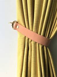 Minimalist Leather Curtain Tieback - Vegetable Tanned, Boho Window Strap
