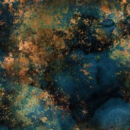 Dark Teal Distressed Cushion Cover Blue Pillow Home Decor Gold Grunge - thumbnail 2