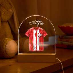 Personalised Football Night Light Name Led Lamp Soccer Shirt Theme Kids Room Decor Gift For Boys Birthday With Wooden Base First 1 - thumbnail 3