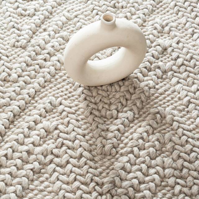 Hand Woven Chunky Braided Knitted, Modern Style Blended Wool Indoor Rug. Entryway Or Runner Customisation Available - The Rug Baket - image 1