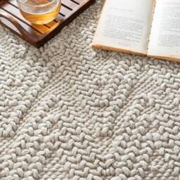 Hand Woven Chunky Braided Knitted, Modern Style Blended Wool Indoor Rug. Entryway Or Runner Customisation Available - The Rug Baket - thumbnail 2