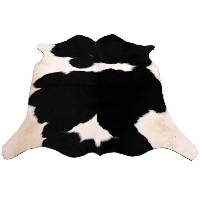 Black & White Cowhide Rug Small Natural Hair-On Leather - 41x40 Inches - image 1