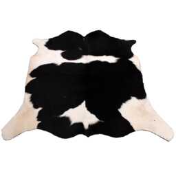 Black & White Cowhide Rug Small Natural Hair-On Leather - 41x40 Inches - thumbnail 1