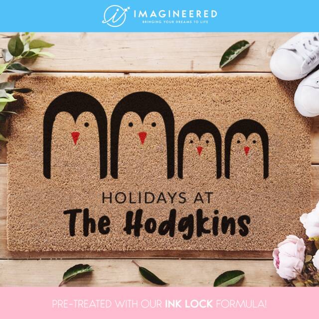Holiday Door Mat - Cute Christmas Doormat Funny Rug Welcome Decor - image 1