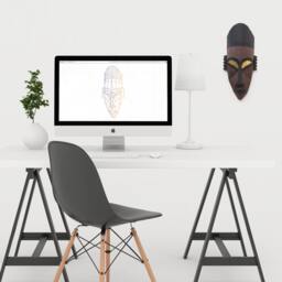 Tribal African Mask, Papercraft, Wall Decor, 3D Mask Template - thumbnail 3