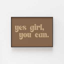 Yes Girl, You Can Print, Women Empowerment Wall Art, Motivational Art For Women, Office Decor Elegant Modern Sophisticated - thumbnail 2
