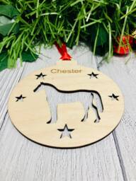 Personalised Wooden Horse Ornament Custom Pony Christmas Bauble - thumbnail 1