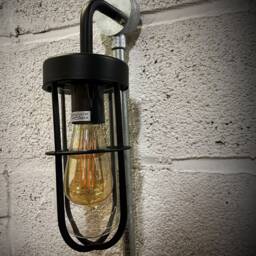 Industrial Bathroom Wall Light Ip44 Glass Dome Fitted To A Conduit Box - thumbnail 3