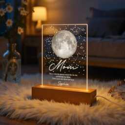 Custom Moon Phase Night Light For Mom, Moon By Date, Personalized Mother's Day Gift From Daughter, Mom Birthday, The You Became My Mom - thumbnail 3