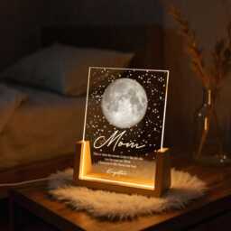 Custom Moon Phase Night Light For Mom, Moon By Date, Personalized Mother's Day Gift From Daughter, Mom Birthday, The You Became My Mom - thumbnail 2
