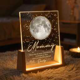 Custom Moon Phase Night Light For Mom, Moon By Date, Personalized Mother's Day Gift From Daughter, Mom Birthday, The You Became My Mom - thumbnail 1