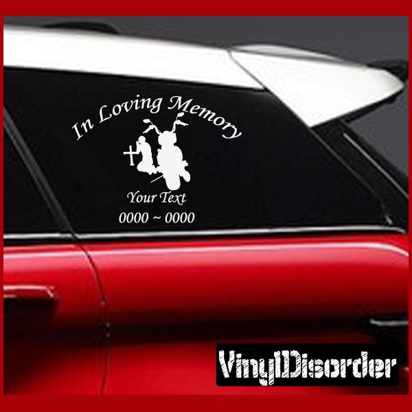 Motorcycle 1 in Loving Memory Custom Car Or Wall Vinyl Decal Stickers - Ilmmotorcycle1Et - image 1