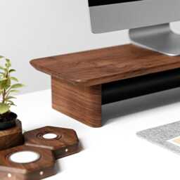 Wooden Monitor Stand, Laptop, Riser, Handcrafted Desk Shelf Dual Stand - thumbnail 2