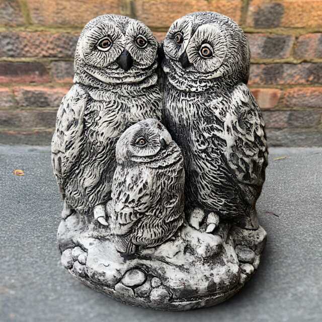 Outdoor Family Owl Statue Concrete Figurine Stone Bird Ornament Cement Garden & Home Decoration Lover Gift Yard Art Lawn Sculpture - image 1