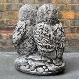 Outdoor Family Owl Statue Concrete Figurine Stone Bird Ornament Cement Garden & Home Decoration Lover Gift Yard Art Lawn Sculpture - thumbnail 4