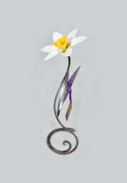 Handmade Daffodil Flower Sculpture Metal Yellow Or White St David's Day Gift Welsh Wedding Present Ornament For Anniversary Romantic Love