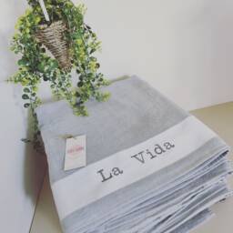 Personalised Navy Embroidery Large Cotton Beach Towel - thumbnail 2